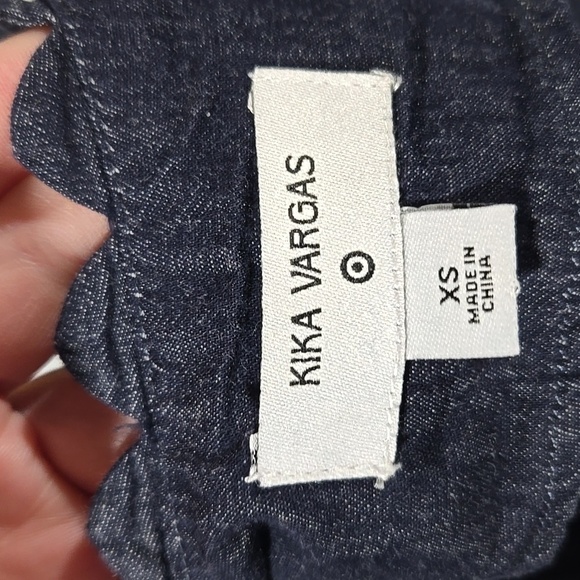 Kika Vargas Dark Denim Look Button Up Shirt/Top/Blouse Sz X-Small - Picture 5 of 6